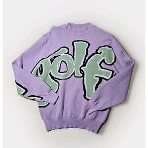 GOLF WANG Sweater Purple Lavender Green Heavy mens Small/medium NEW